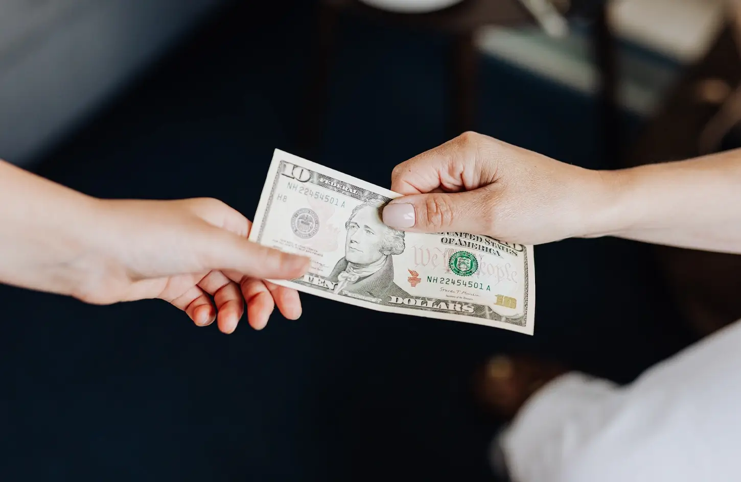 Handing someone a tip